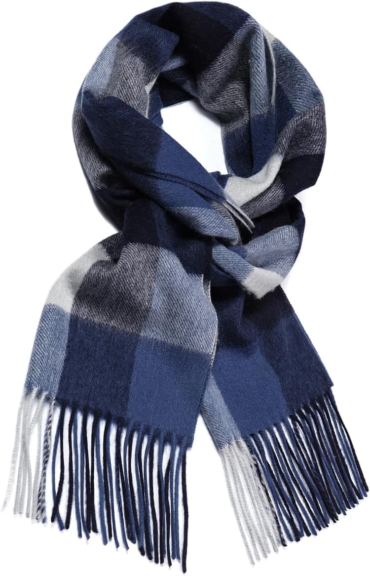SKNSOFT Winter Wool Plaid Scarf for Men,Women Fashion Tartan Wrap Checkered Scarves - Image 2